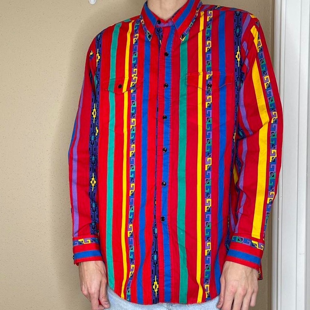 Vintage Abstract Wrangler Button Down